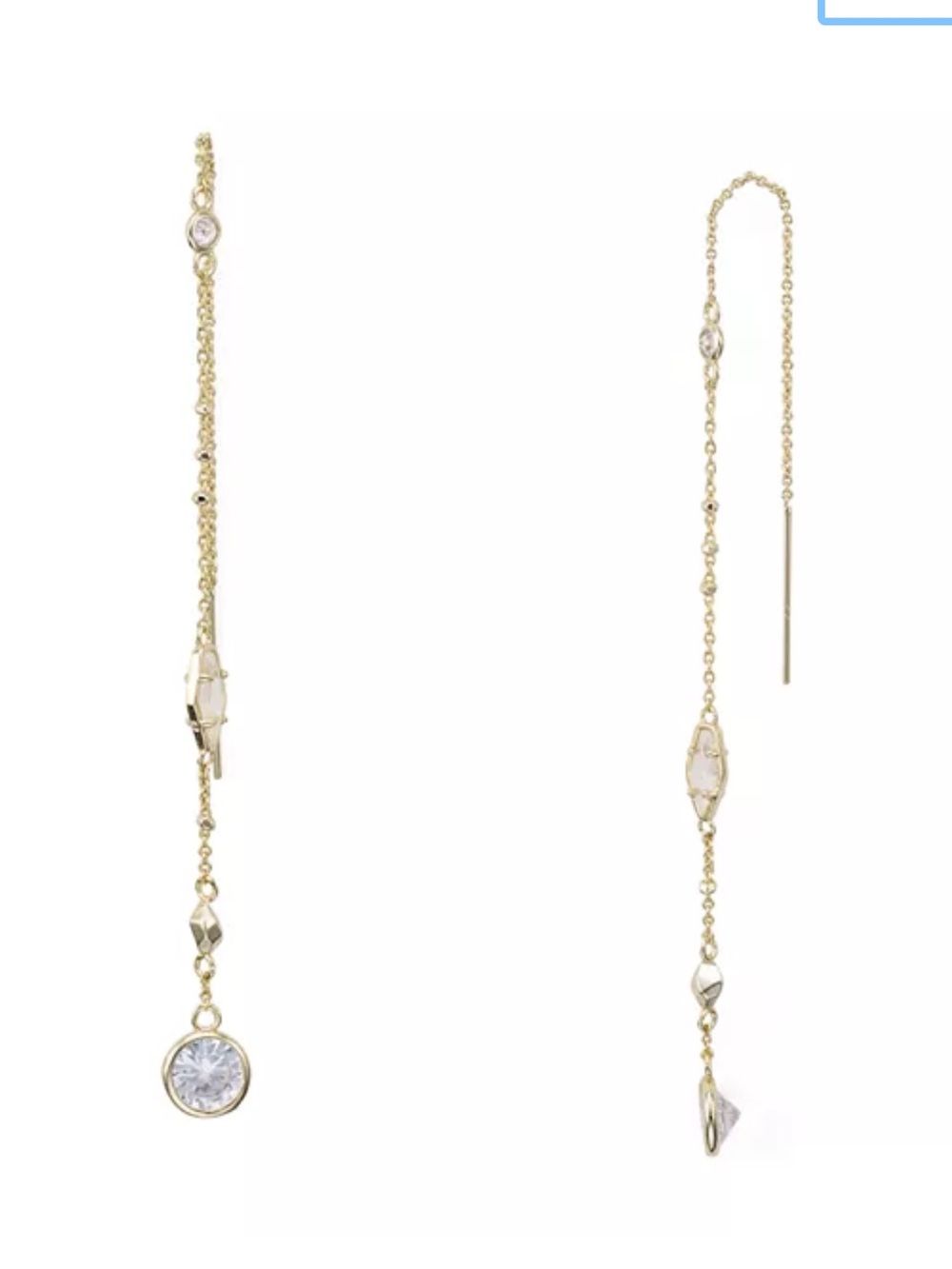 Kendra Scott 14K Gold Threader Earrings with Clear Crystal Drops